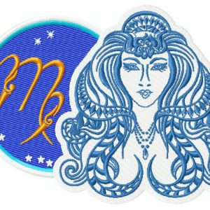 Zodiac sign Virgo 3 embroidery design