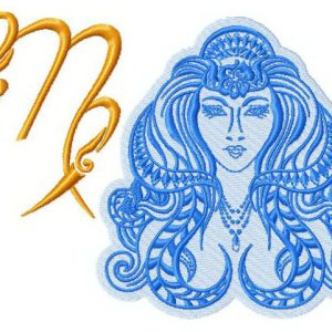 Zodiac sign Virgo 4 embroidery design