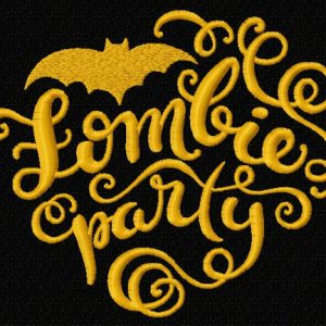 Zombie party embroidery design