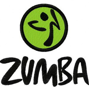 Zumba logo embroidery design