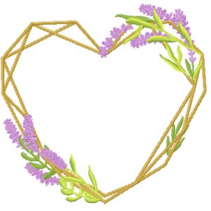 Lavender Heart embroidery design